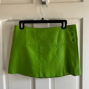 Joey and T Lime Green/Hot Pink Leather Mini Skirt